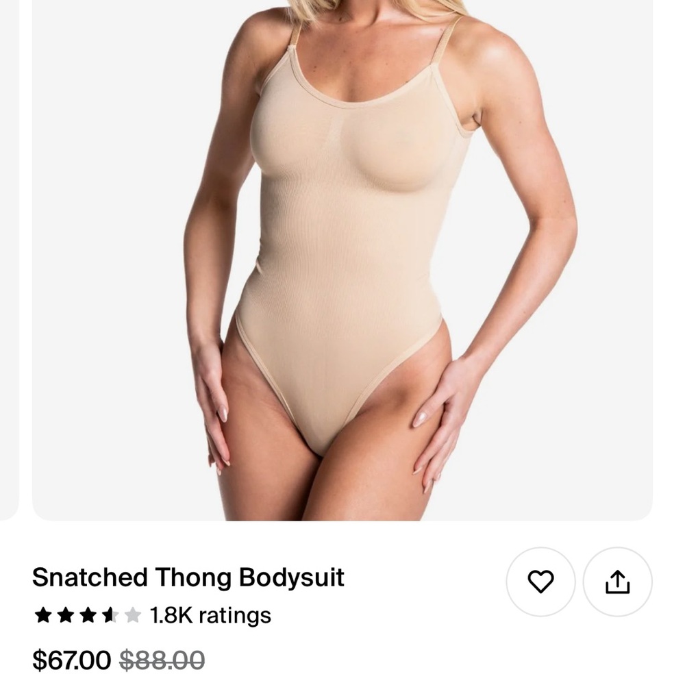 Hey Shape Nude Snatched Thong Bodysuit